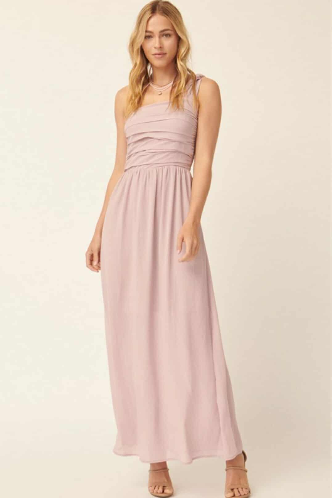 Dusty Rose Chiffon Dreams Maxi Dress