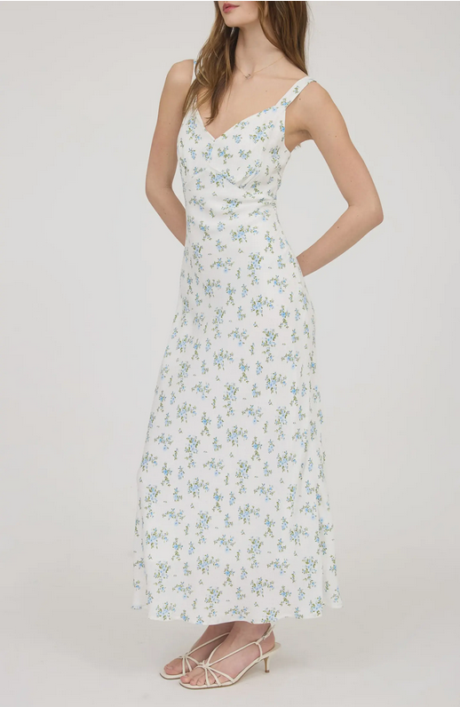 Azure Bloom Maxi Dress