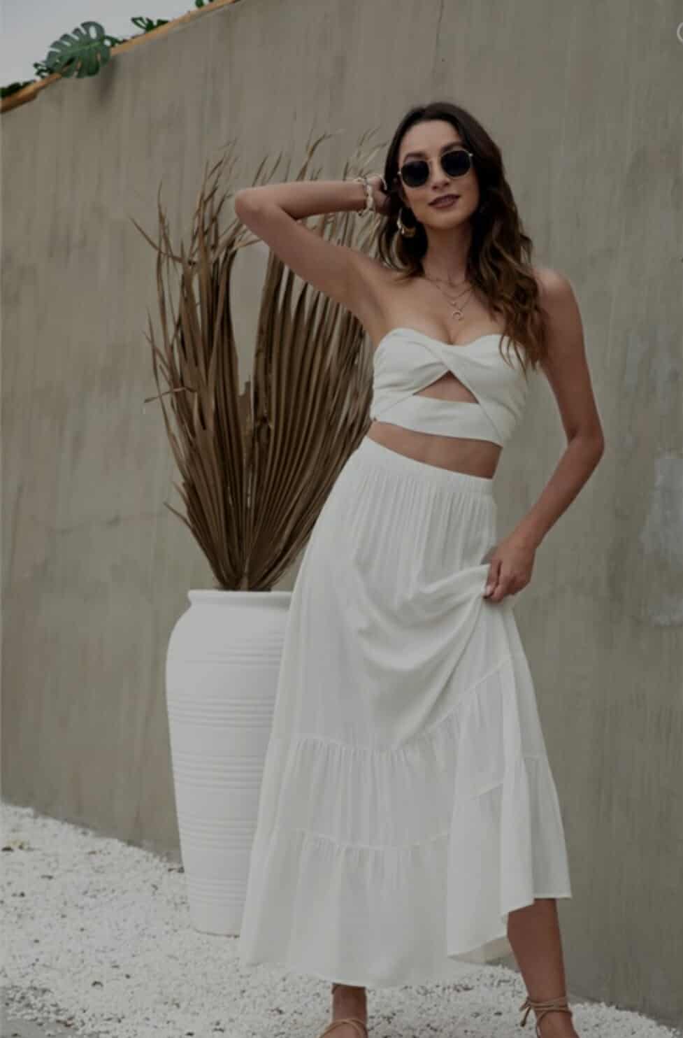 White Lace Elegance Two-Piece Set