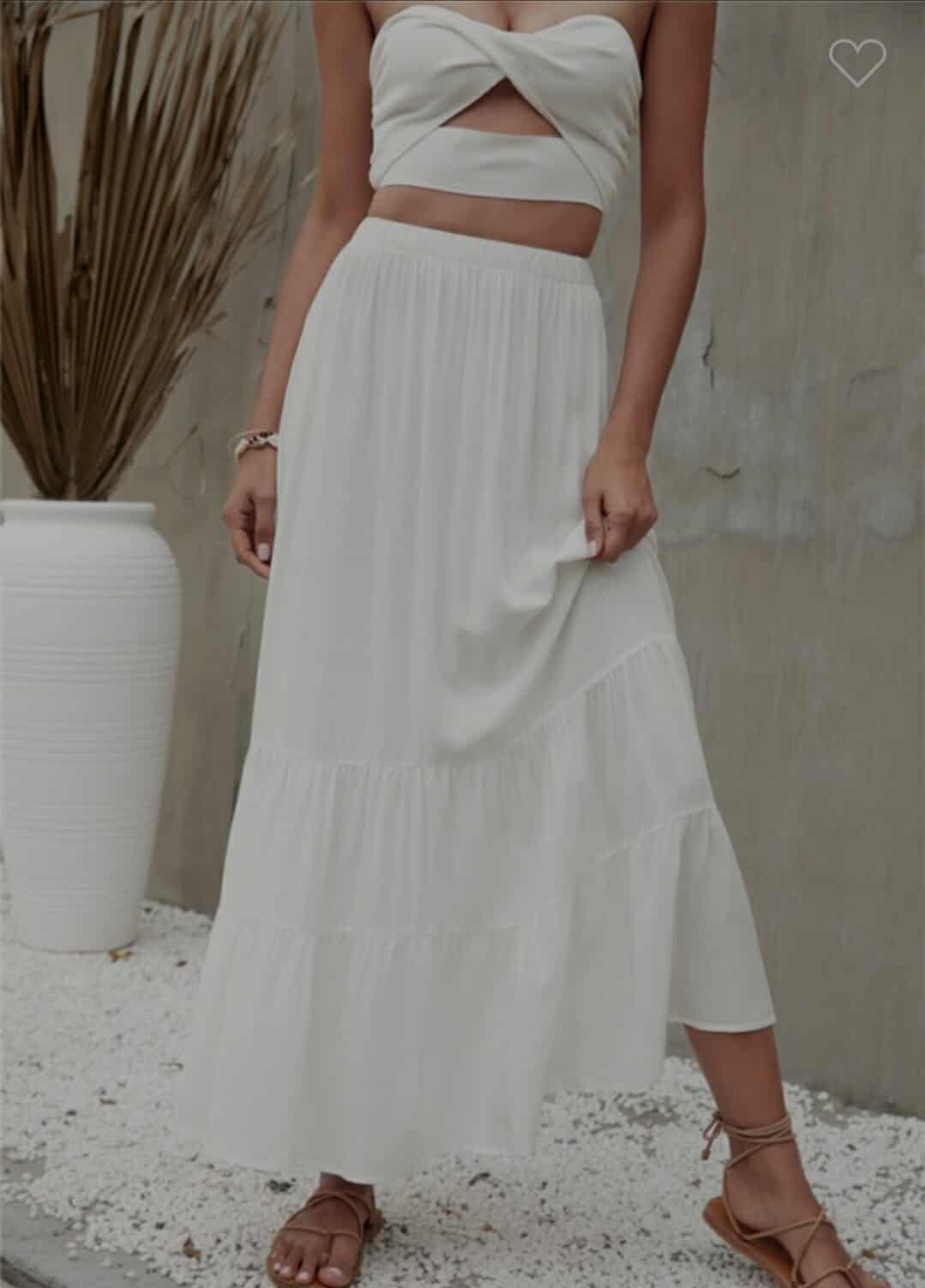 White Lace Elegance Two-Piece Set