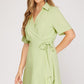 Emerald Ease Mini Wrap Dress