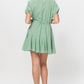 Sage Ruffle Mini Dress