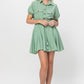 Sage Ruffle Mini Dress