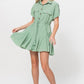 Sage Ruffle Mini Dress