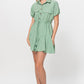 Sage Ruffle Mini Dress