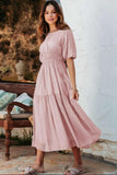 Blush Smocked Midi Dress