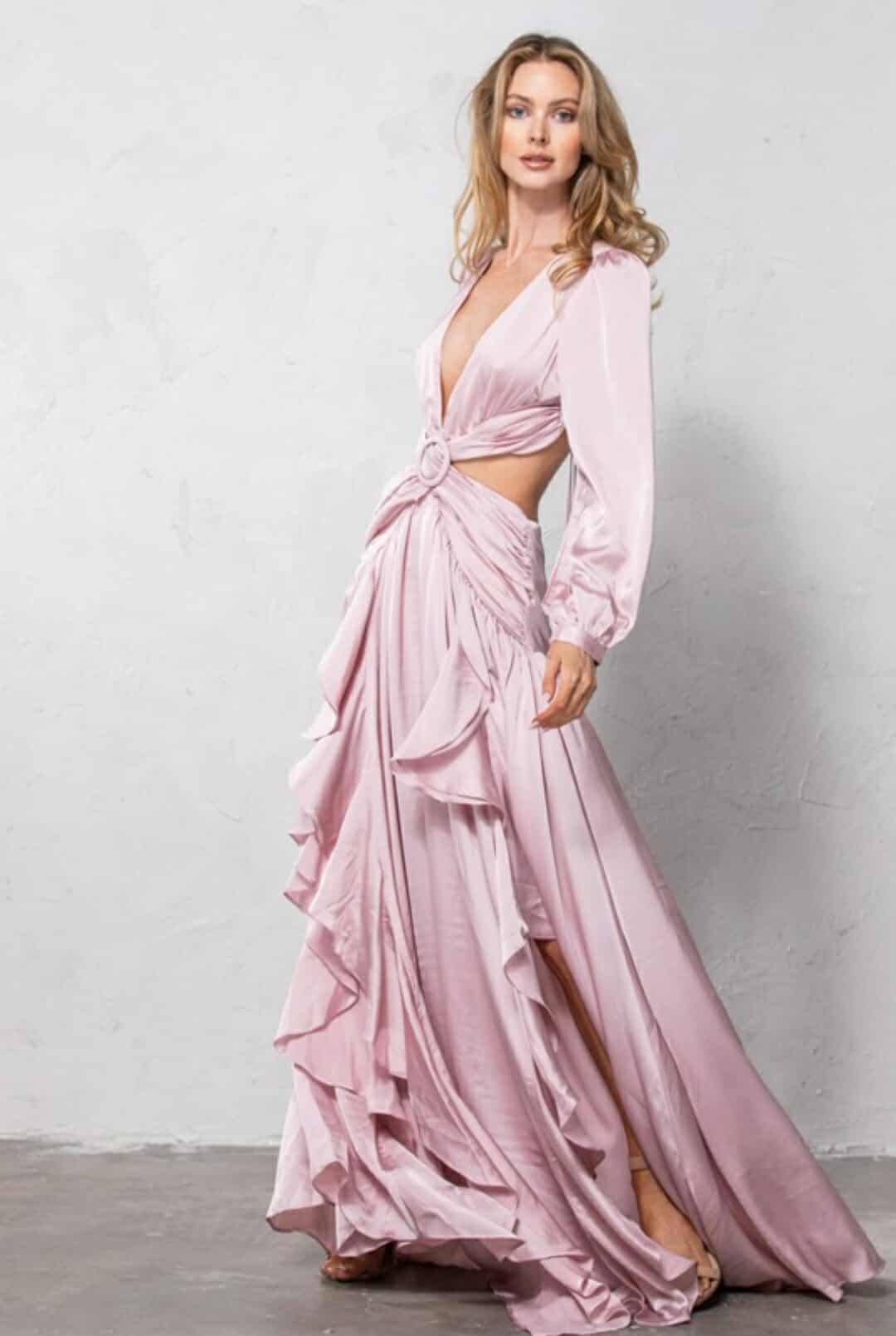Pink Satin Grandeur Gown