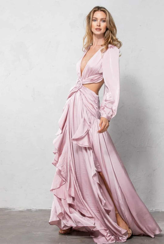 Pink Satin Grandeur Gown