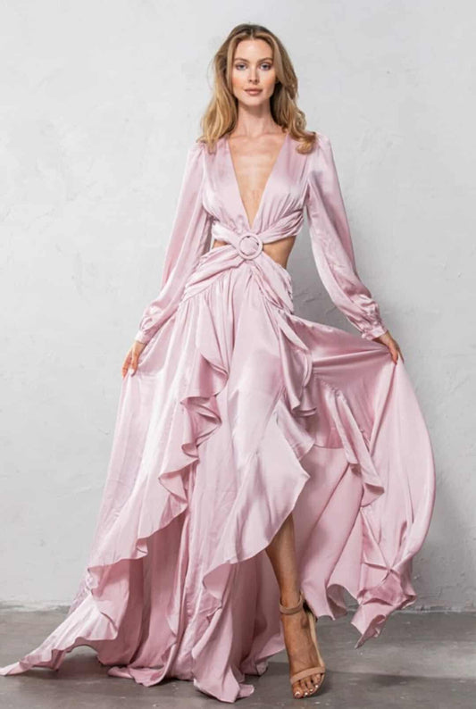 Pink Satin Grandeur Gown