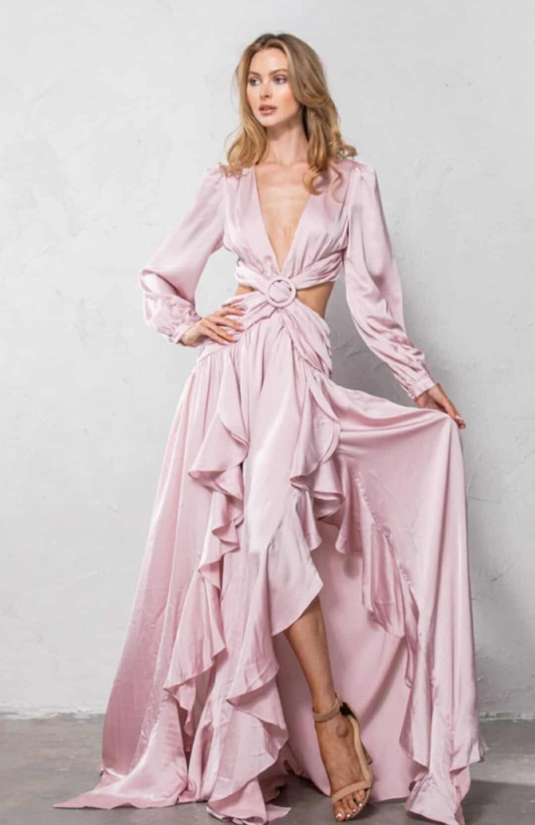 Pink Satin Grandeur Gown