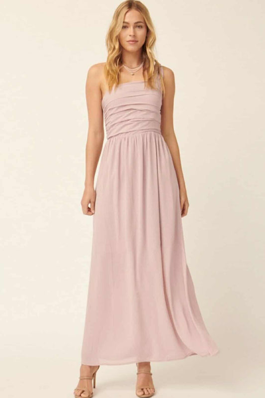 Dusty Rose Chiffon Dreams Maxi Dress