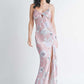 Enchanted Floral Lace Satin Dress