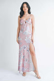 Enchanted Floral Lace Satin Dress
