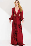 Crimson Cascade Gown
