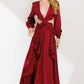 Crimson Cascade Gown