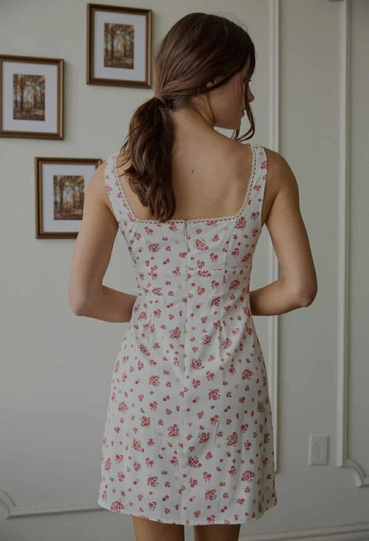 Sweetheart Floral Mini Dress
