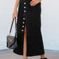 Noir Button-Down Midi Skirt