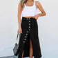 Noir Button-Down Midi Skirt