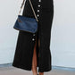 Noir Button-Down Midi Skirt