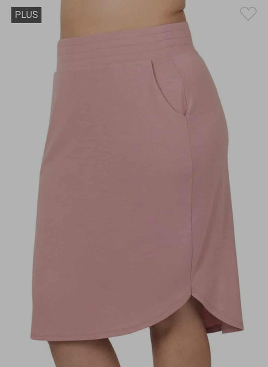 Pink Plus-Size Comfort Skirt