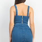 Light Denim Twist & Ruffle Two-Piece Set